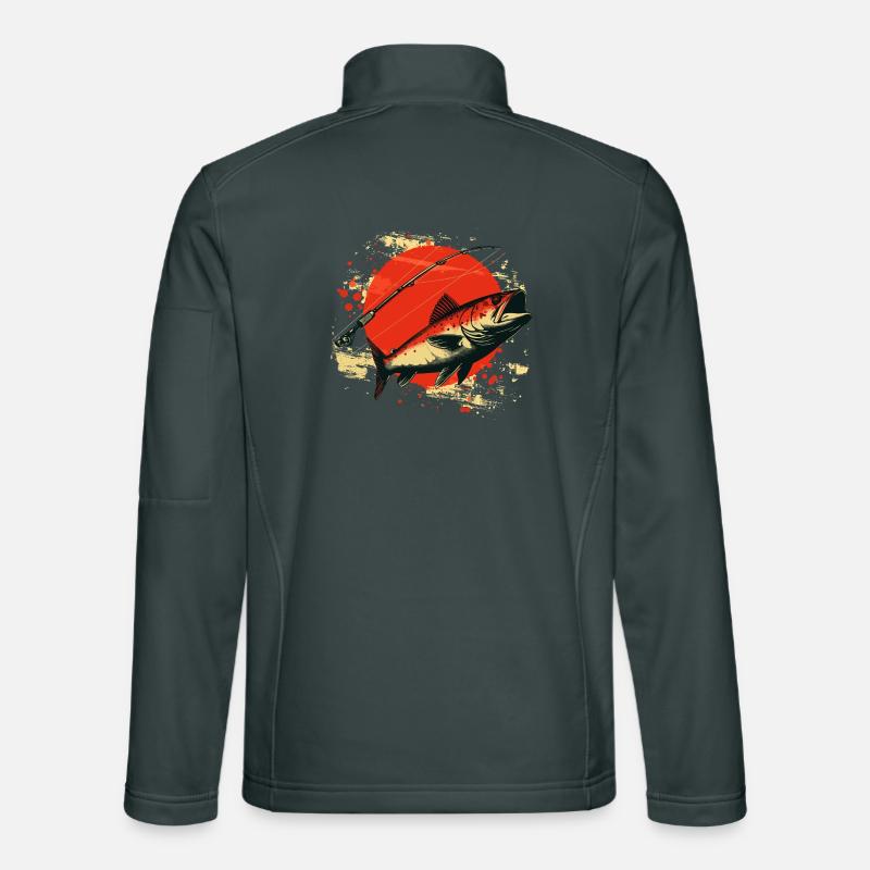 Graphique de pêche Veste en tissu softshell Unisexe