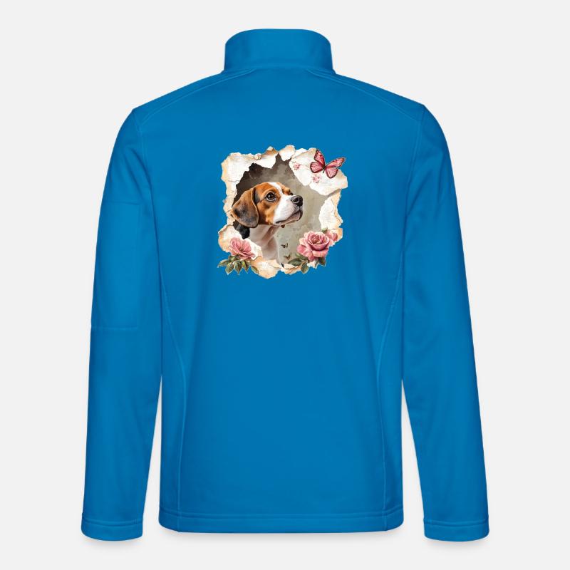 Beagle avec papillon - Veste en tissu softshell Unisexe - bleu clair