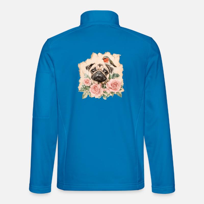 Pug and robin - Unisex Softshell Jacket - light blue