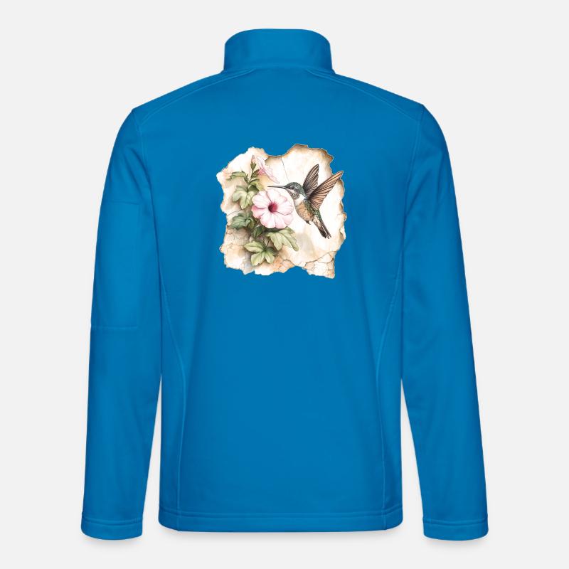 Hummingbird with flower - Unisex Softshell Jacket - light blue