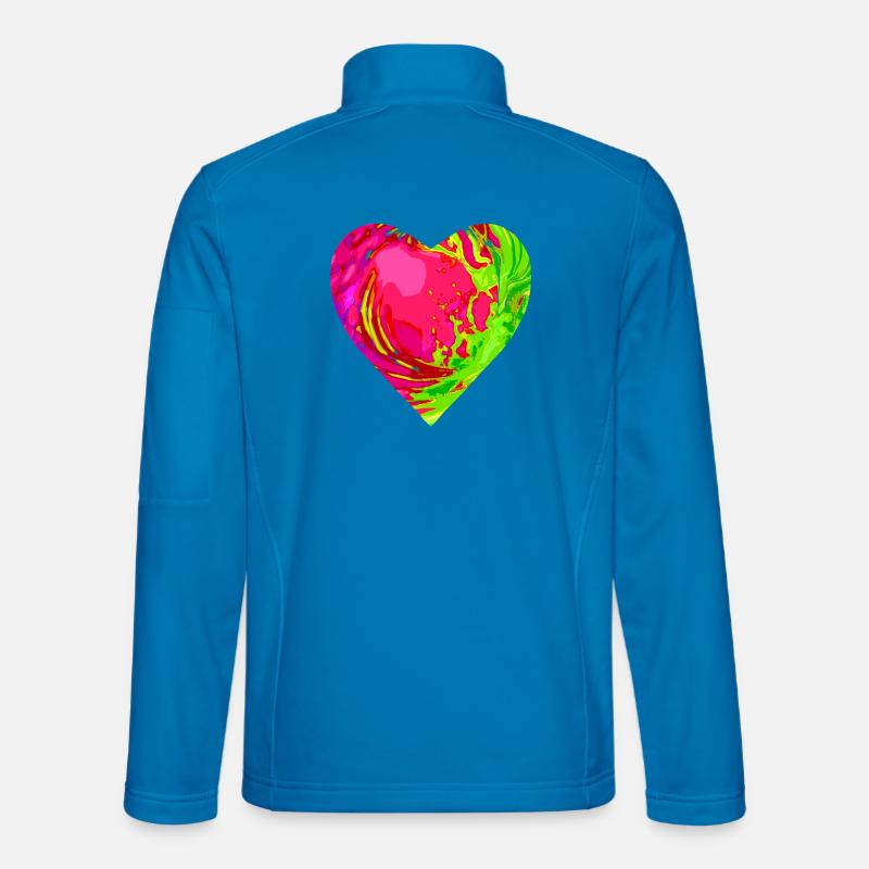 Psychedelisches Herzfarben Muster - Unisex Softshelljacke - Lichtblau