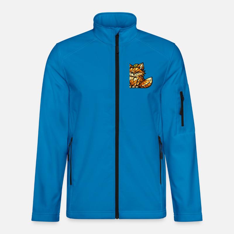 Orange Fox Kubismus-Version - Unisex Softshelljacke - Lichtblau