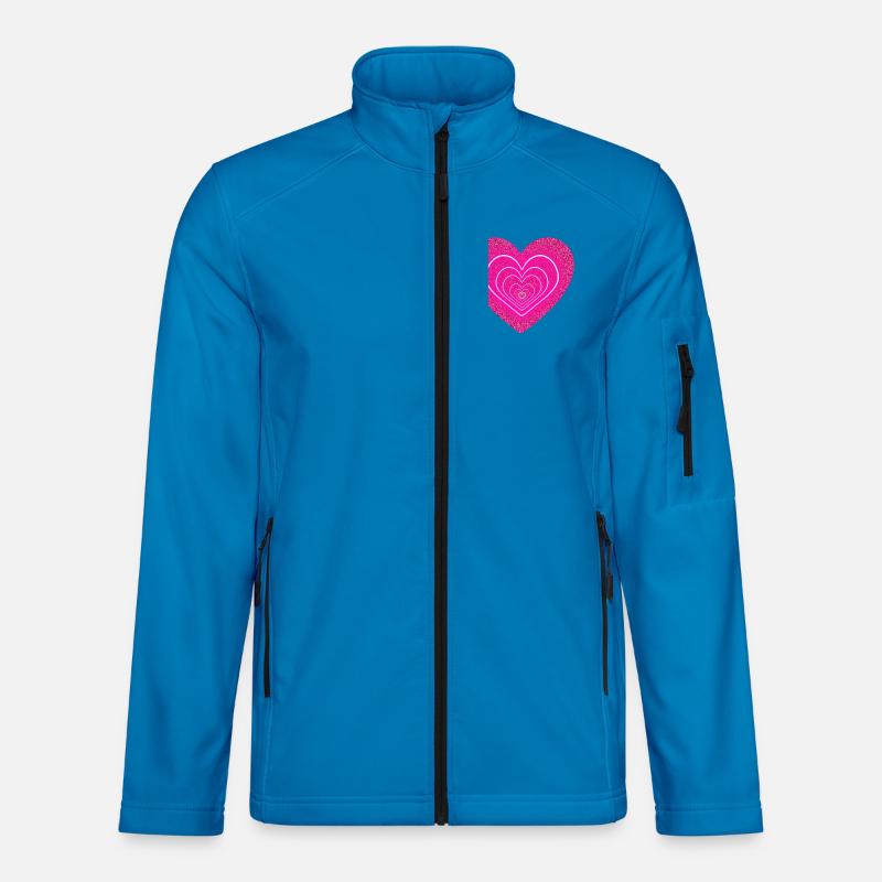 Rosa Glitzerherz-Liebesdesign - Unisex Softshelljacke - Lichtblau