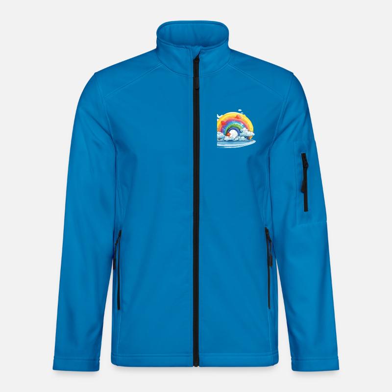 Regenbogen mit Wolken - Unisex Softshelljacke - Lichtblau