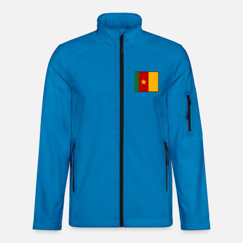 Kamerun Flagge - Unisex Softshelljacke - Lichtblau