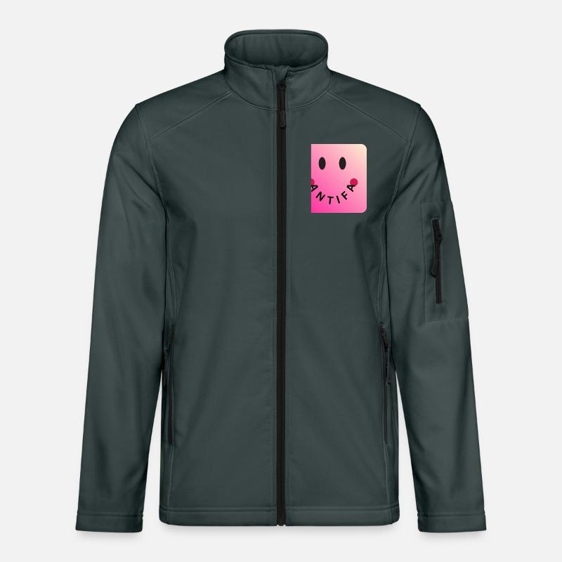 Friendly Antifa Pink | Gradient Smile Typo Unisex Softshelljacke