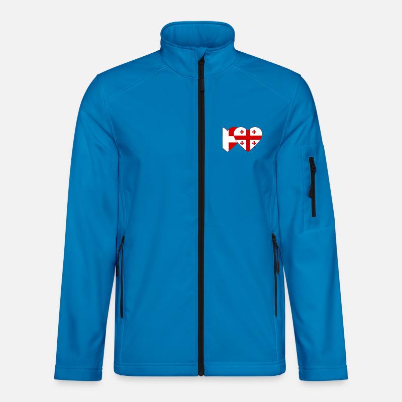 Denmark Georgia flag heart used - Unisex Softshell Jacket - light blue