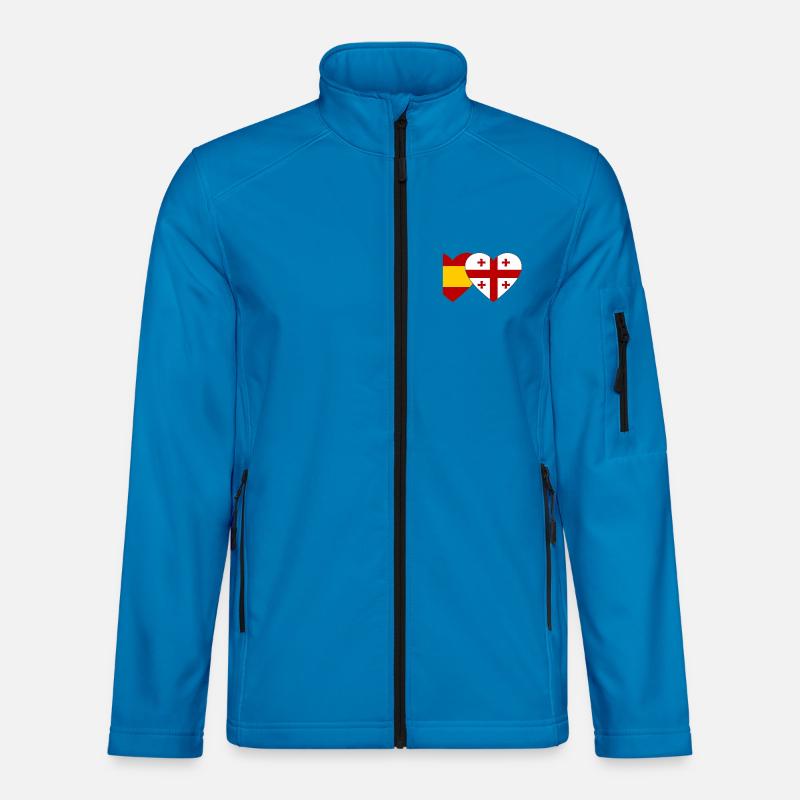 Spanien Georgien Flaggen Herz - Unisex Softshelljacke - Lichtblau