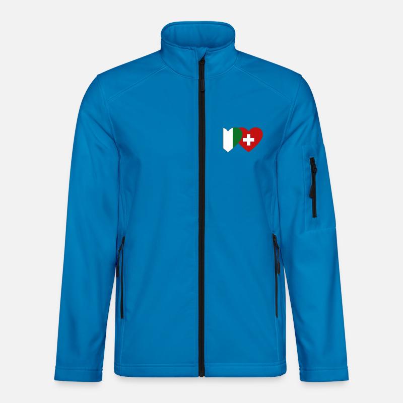 Elfenbeinküste Schweiz Flagge Herz - Unisex Softshelljacke - Lichtblau