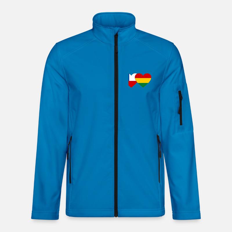 Chile Bolivia Flag Heart - Unisex Softshell Jacket - light blue