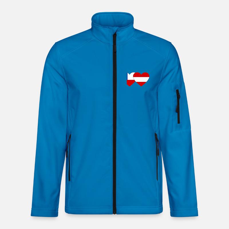 Chile Austria Flags Heart - Unisex Softshell Jacket - light blue