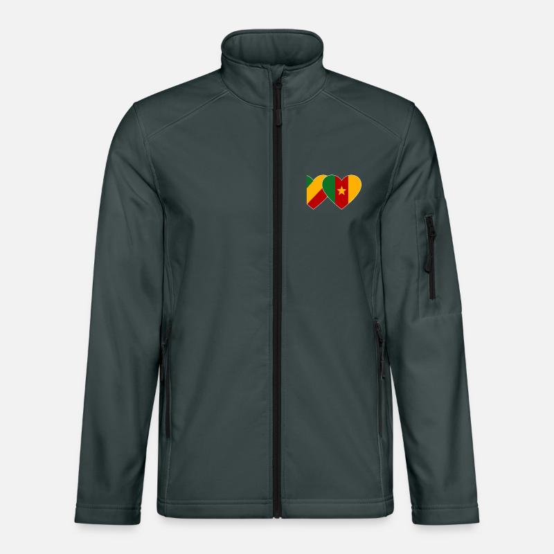 Drapeau du Congo Cameroun Veste en tissu softshell Unisexe