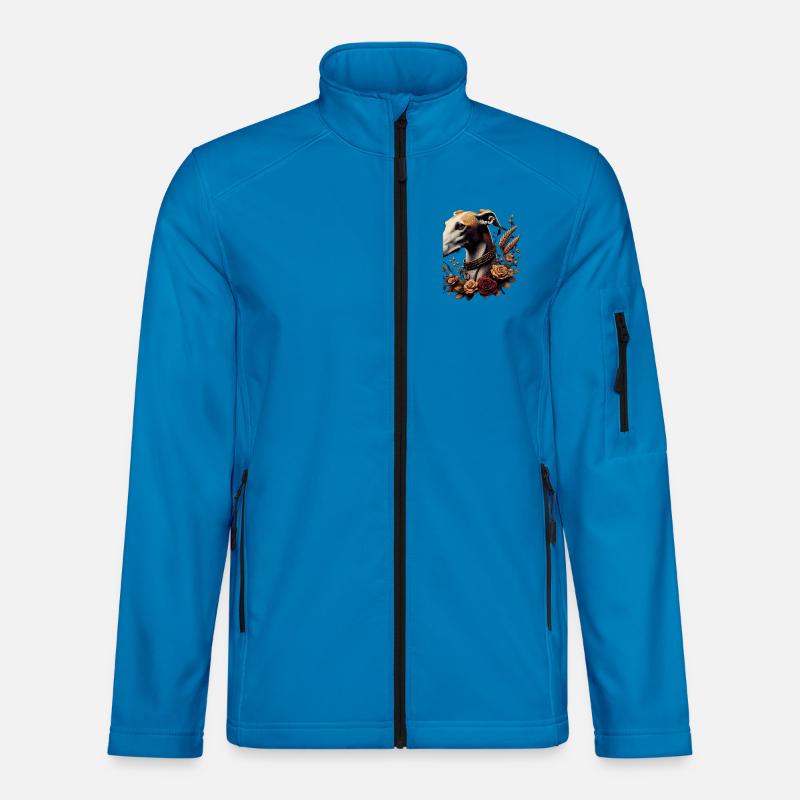 Greyhoundkopf Herbstrosenkranz - Unisex Softshelljacke - Lichtblau