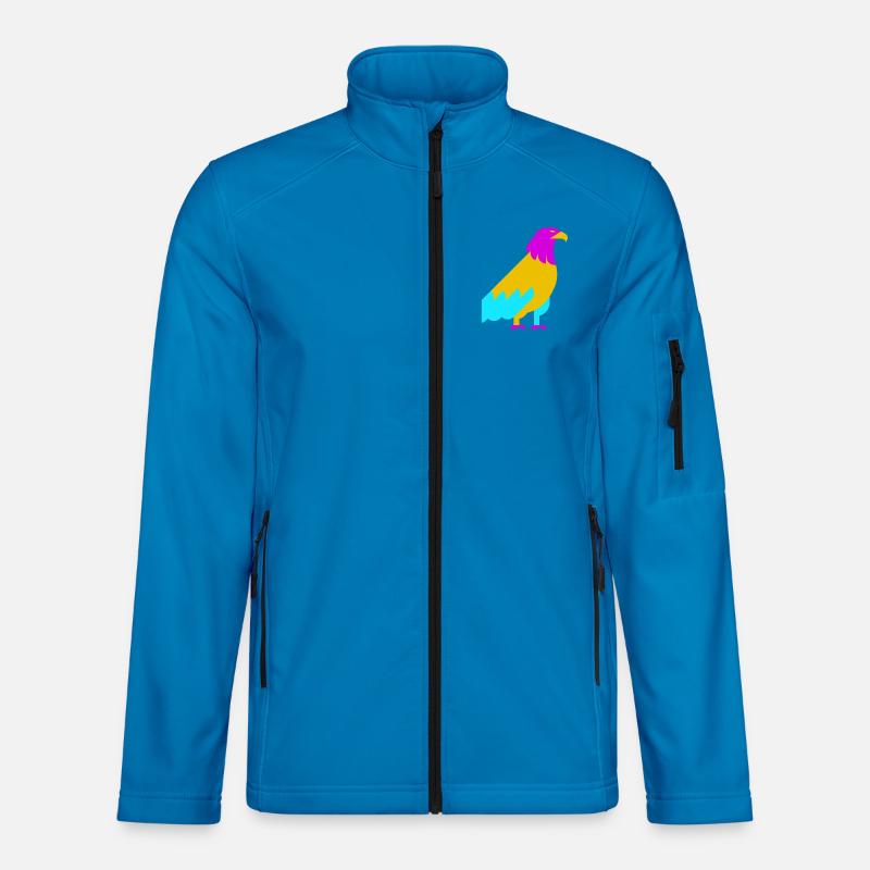 Farbenfroher abstrakter Adler - Unisex Softshelljacke - Lichtblau