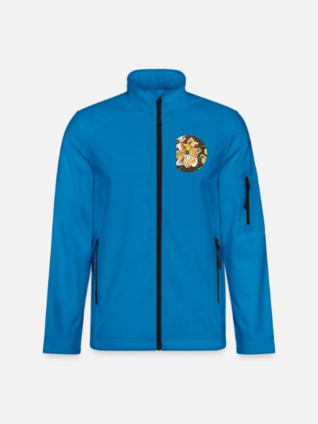 Kreatives Farbenspiel-handgemalt von Martina Eßer - Unisex Softshelljacke - Lichtblau