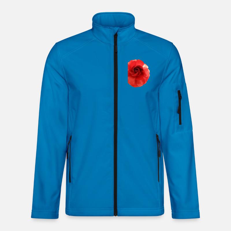 Red Flower Magic Camellia - Unisex Softshell Jacket - light blue
