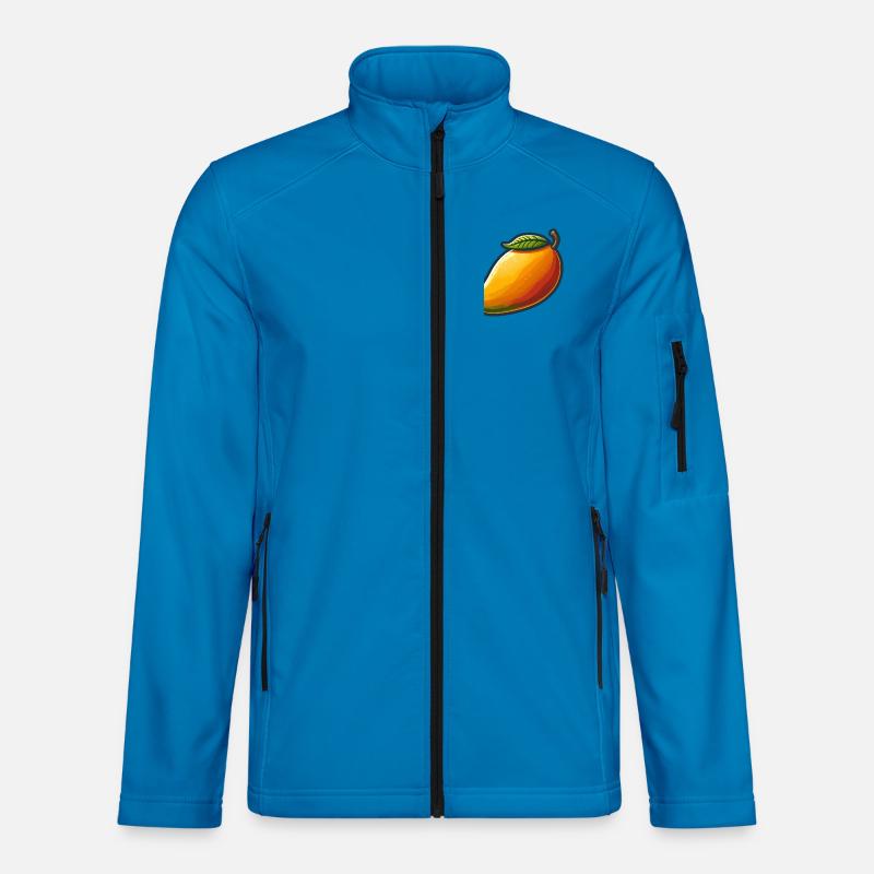 Bunte Mango mit grünem Blatt - Unisex Softshelljacke - Lichtblau