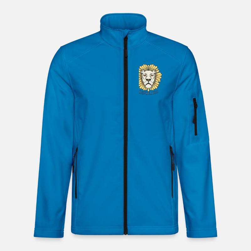 Löwe im Löwenzahn-Kranz - Unisex Softshelljacke - Lichtblau