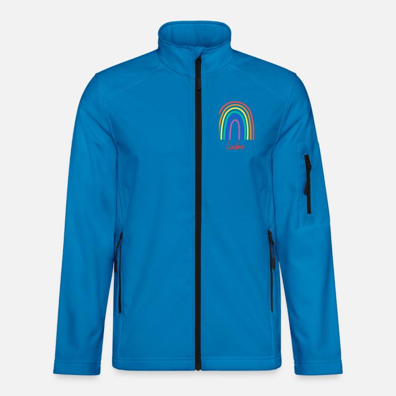 Rainbow Love Lettering - Unisex Softshell Jacket - light blue