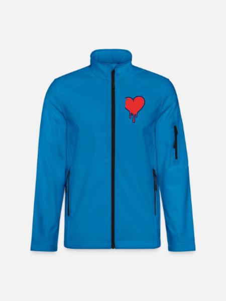 Tropfendes Herz Pop-Art - Unisex Softshelljacke - Lichtblau