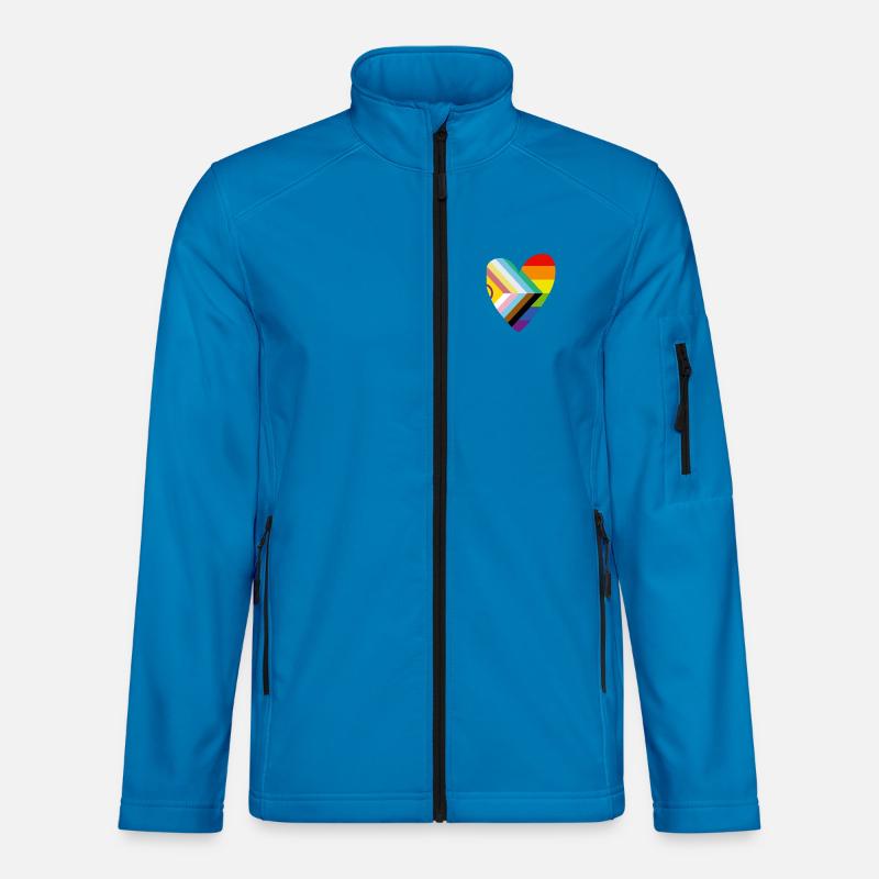 🌈 Cœur – Drapeau Progrès, Fierté & Handicap Veste en tissu softshell Unisexe