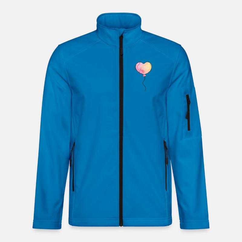 Uroczy obraz akwarel z balonowym sercem - Kurtka softshell typu unisex - jasnoniebieski