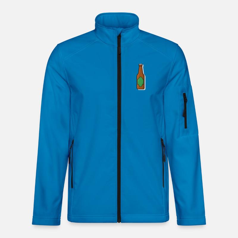 Retro Bierflasche Illustration - Unisex Softshelljacke - Lichtblau