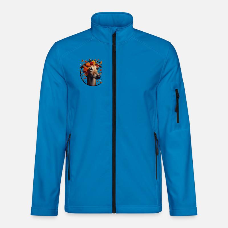 Galgo mit Blumenkranz - Unisex Softshelljacke - Lichtblau