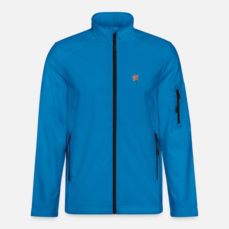 Frühlingsblume bestickt - Unisex Softshelljacke - Lichtblau