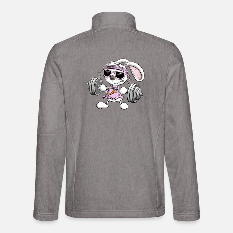 Strength Training Rabbit Fitness Weight Exercise - Unisex Softshell Jacket - heather grey