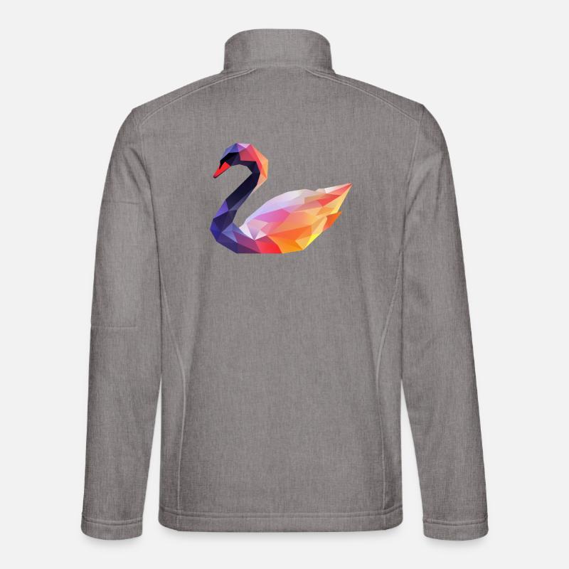 Farbiger Geometrischer Schwan Logo - Unisex Softshelljacke - Grau meliert