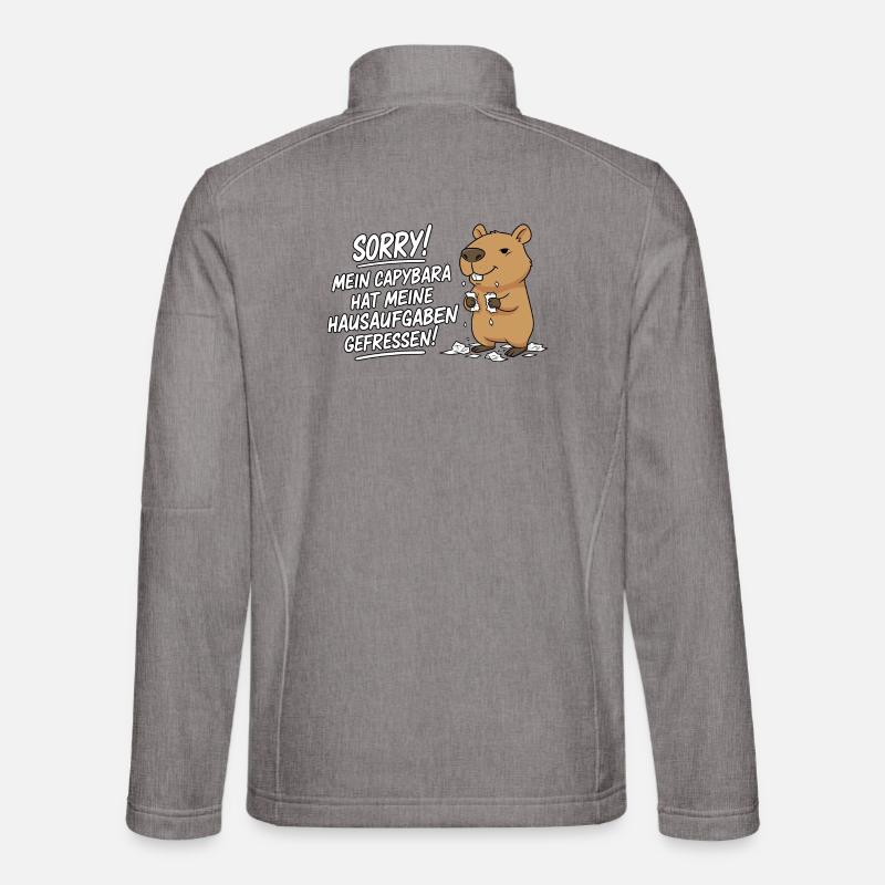Pardon! Capybara a mangé mes devoirs - Veste en tissu softshell Unisexe - gris chiné