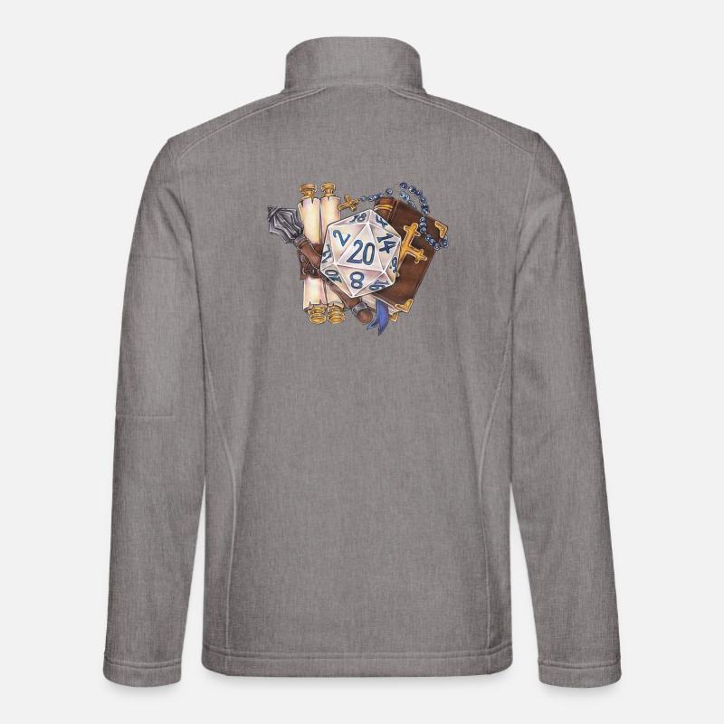 RPG Tabletop D20 Dice Gift Cleric - Unisex Softshell Jacket - heather grey