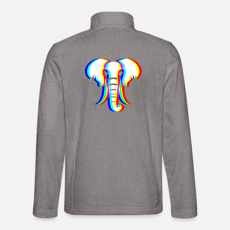 Elephant Vaporwave Lover Animal - Unisex Softshelljacke - Grau meliert