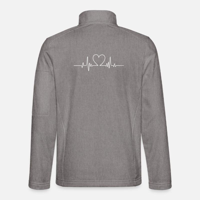 Herzschlag und unendliche Liebe - Unisex Softshelljacke - Grau meliert