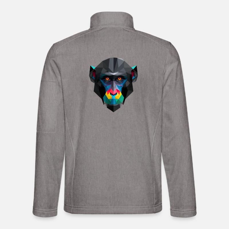 Portrait de singe en couleur low-poly Veste en tissu softshell Unisexe