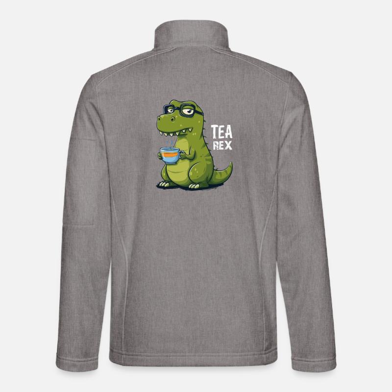 Tea Rex – Drôle de dinosaure avec tasse à thé Veste en tissu softshell Unisexe