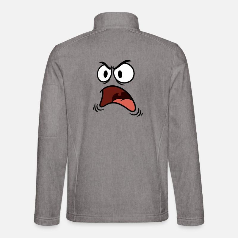 Angry face comic - Unisex Softshell Jacket - heather grey