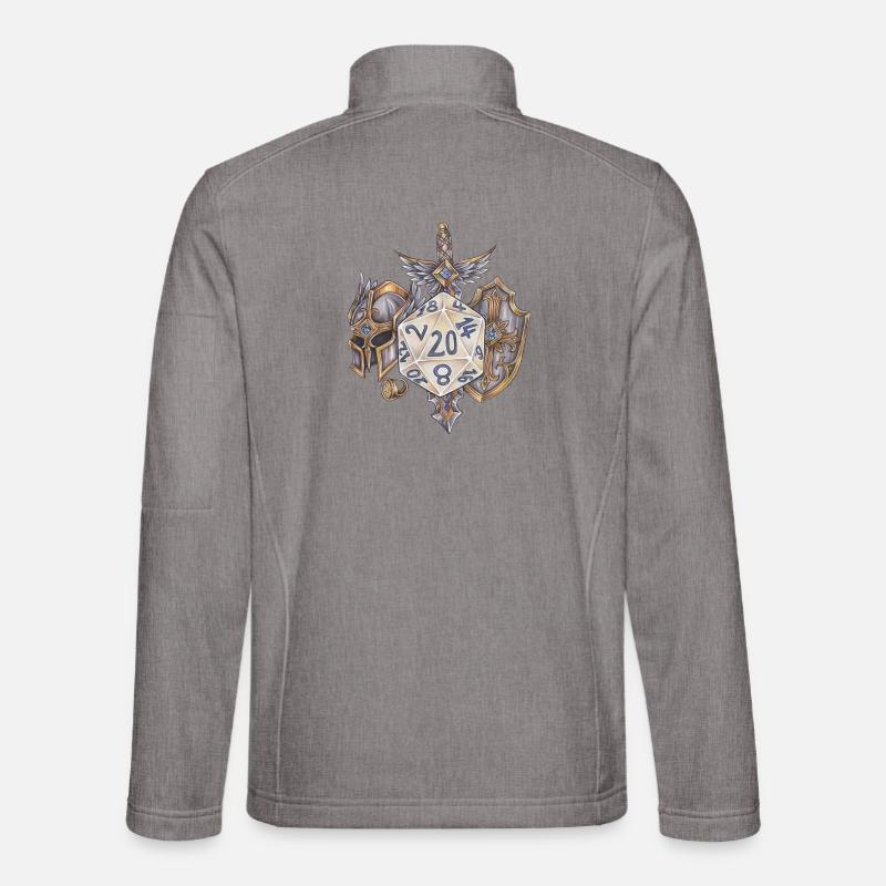 RPG Tabletop D20 Dice Gift Paladin - Unisex Softshell Jacket - heather grey