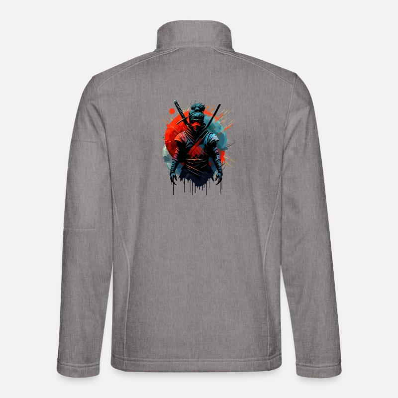 Kriegerischer Ninja Samurai Japan - Unisex Softshelljacke - Grau meliert