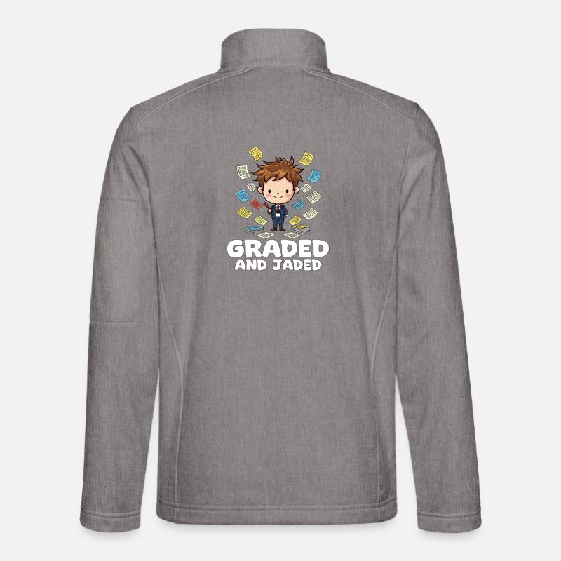 GRADED AND JADED - TEACHER GIFT - Unisex Softshell Jacket - heather grey