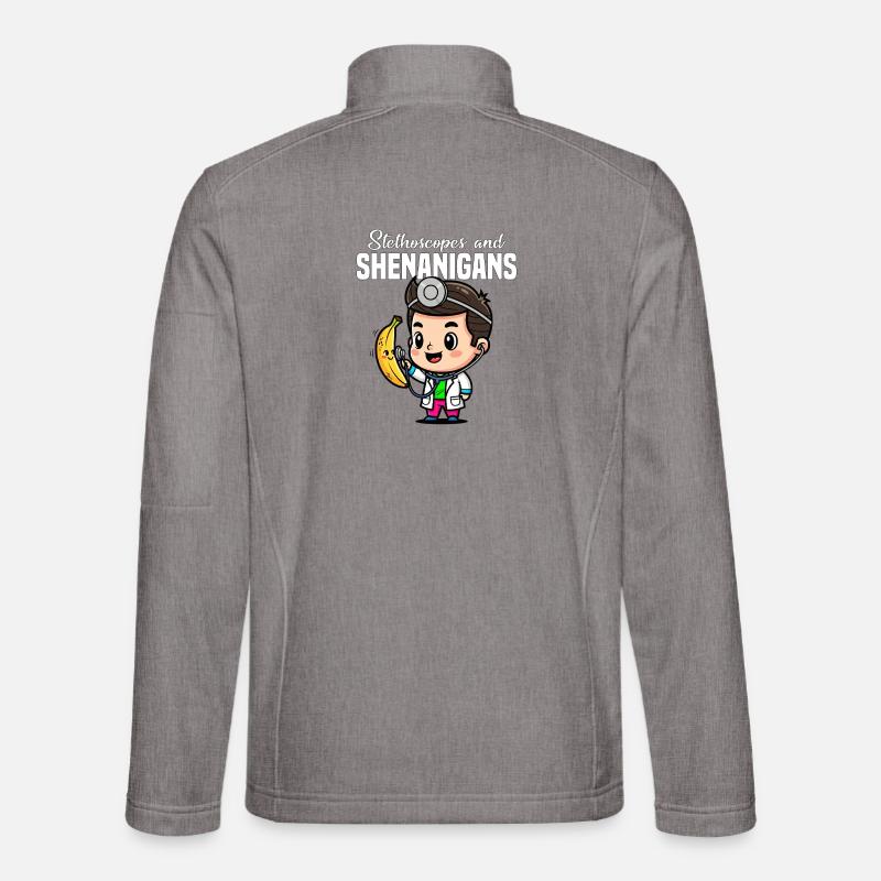 STETHOSCOPES AND SHENANIGANS - DOCTOR GIFT - Unisex Softshell Jacket - heather grey