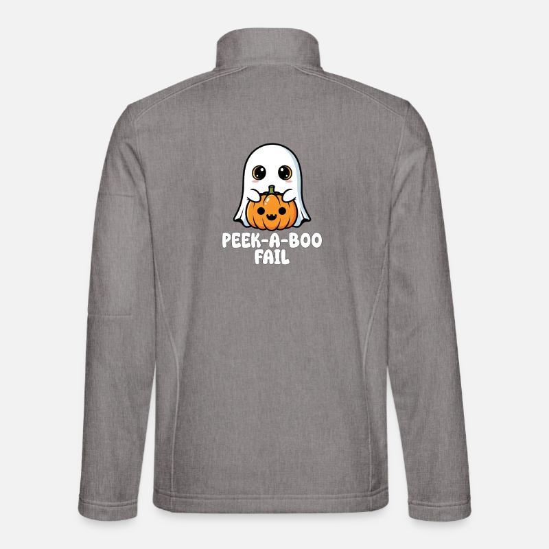 PEEK-A-BOO FAIL - GHOST HALLOWEEN - Unisex Softshell Jacket - heather grey