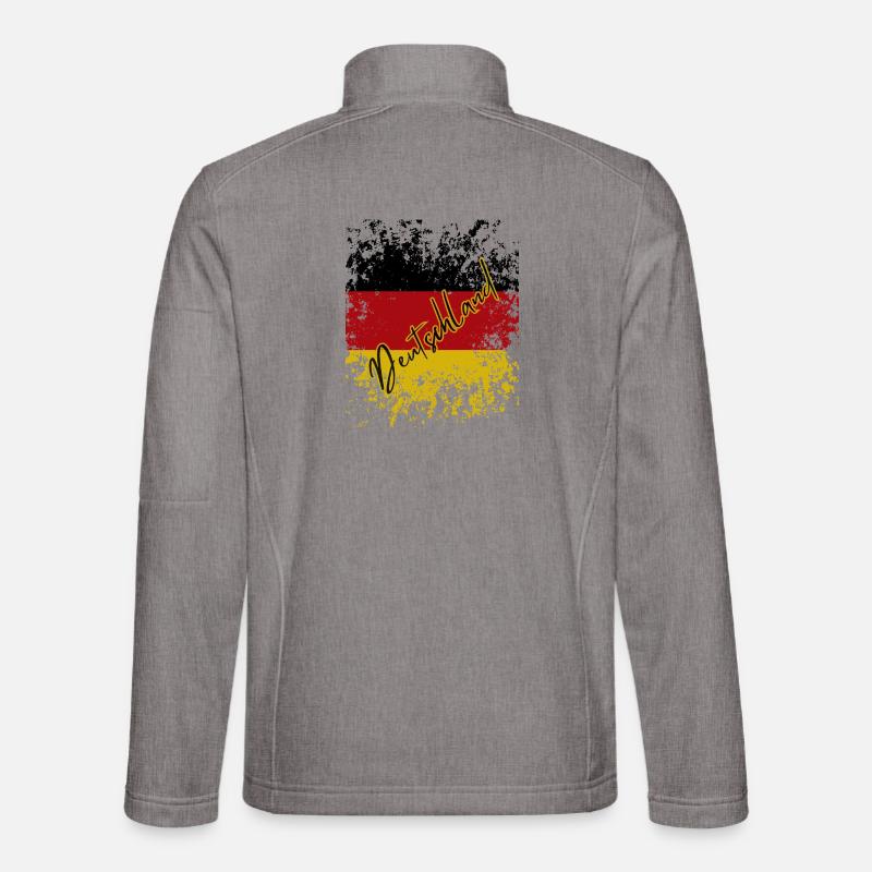 German Grunge Flag, German Pride - Unisex Softshell Jacket - heather grey