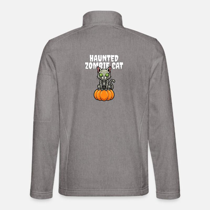 HAUNTED_ZOMBIE_CAT - Unisex Softshelljacke - Grau meliert