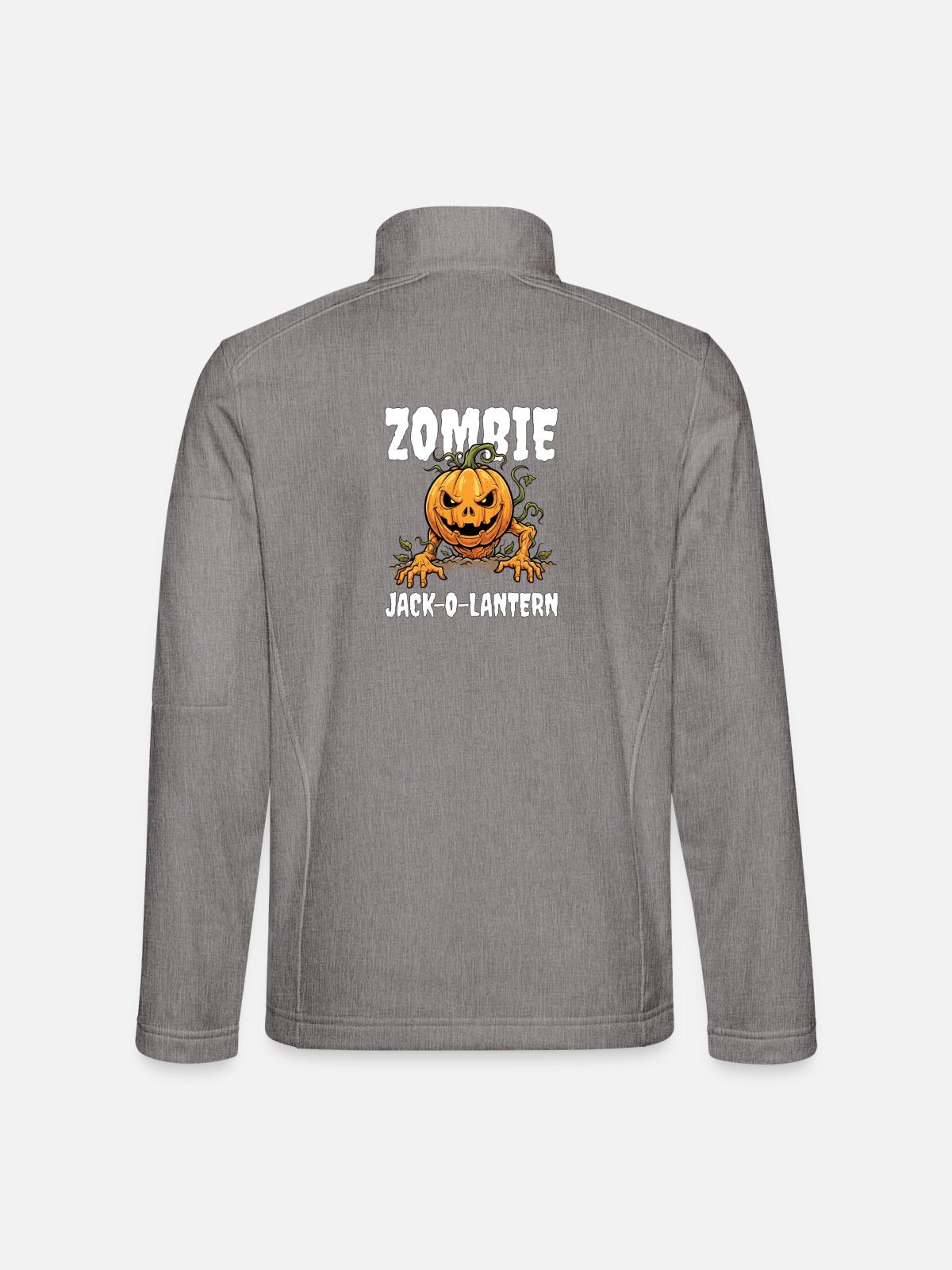 ZOMBIE JACK-O-LANTERN - ZOMBIE HALLOWEEN - Unisex Softshelljacke - Grau meliert - Hinten