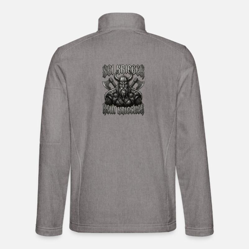 Sei Krieger kein Kriecher Wikinger Bart - Unisex Softshelljacke - Grau meliert
