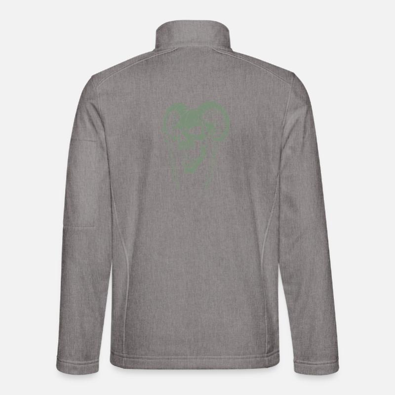 Crâne aux cornes Crâne de bélier Veste en tissu softshell Unisexe