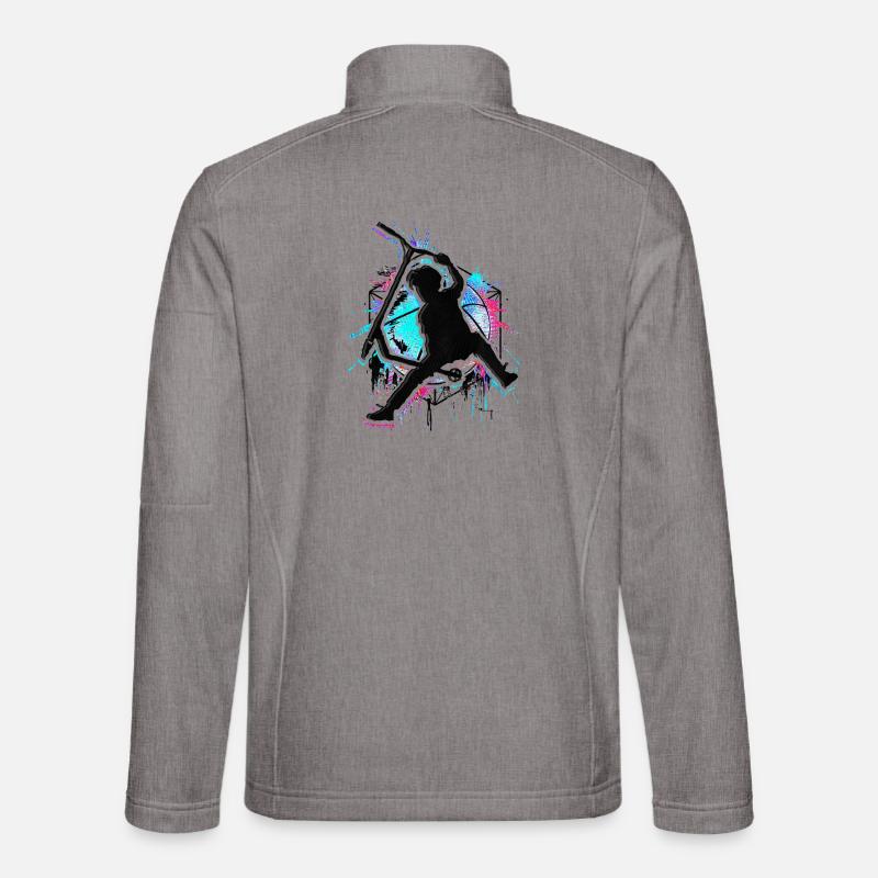 Bunter Stunt Scooter - Farbiger Stuntscooter - Unisex Softshelljacke - Grau meliert
