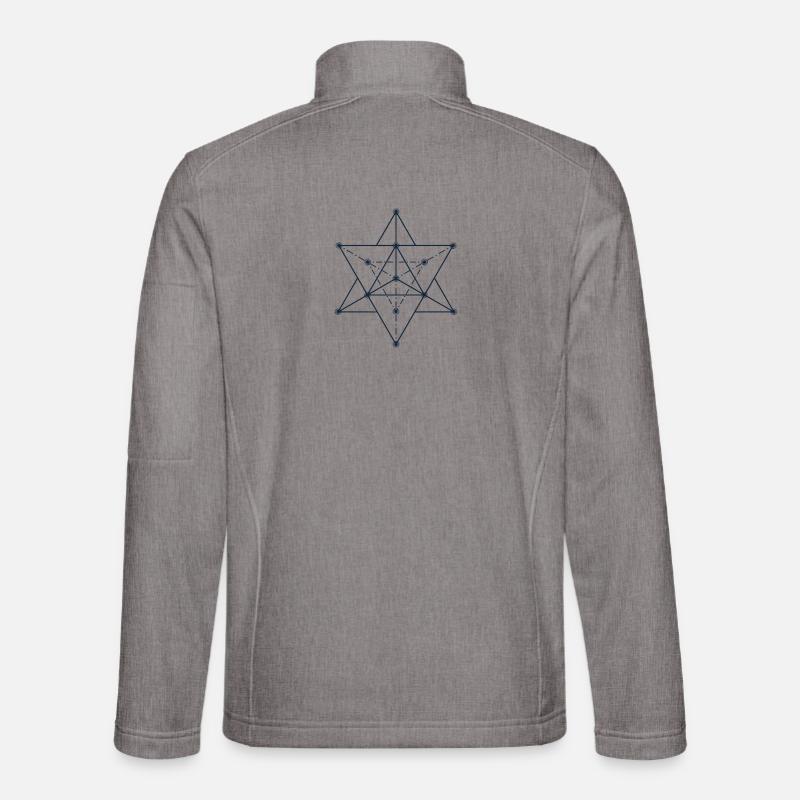 Abstract Stellar Geometric Design - Unisex Softshell Jacket - heather grey
